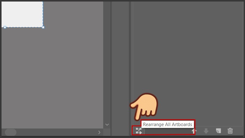 Nhấn chọn Rearrange All Artboards