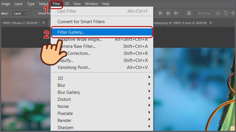Chọn Filter và chọn Filter Gallery…