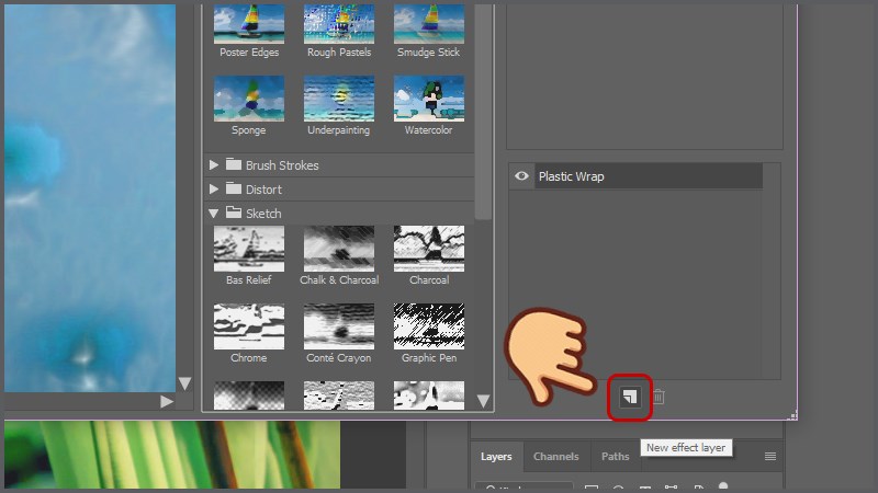 Tạo thêm một effects layer bằng cách bấm vào icon New effect layer