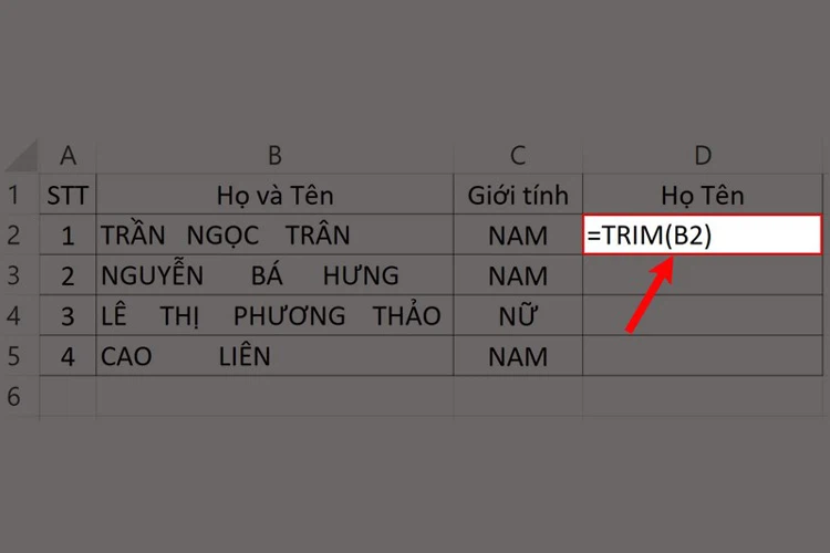 Cách sử dụng hàm TRIM trong Excel cực đơn giản có thể bạn chưa biết - hình 1