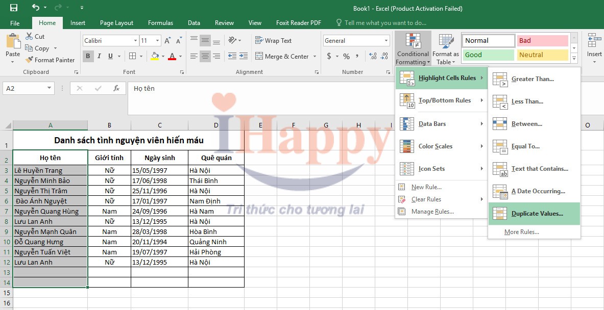 Cách tìm và kiểm tra dữ liệu trùng lặp trong Excel nhanh và chuẩn