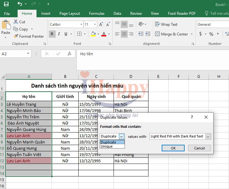 Cách tìm và kiểm tra dữ liệu trùng lặp trong Excel nhanh và chuẩn