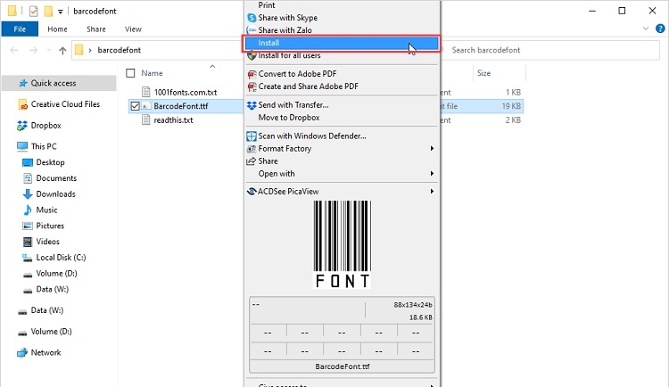 Hướng dẫn cách tạo mã vạch trong illustrator bằng Font Barcode (Bước 2)