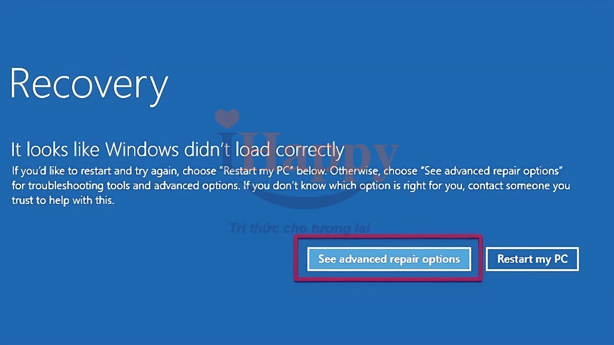 Cách hạ Win 11 xuống Win 10 bằng Windows RE bước 2