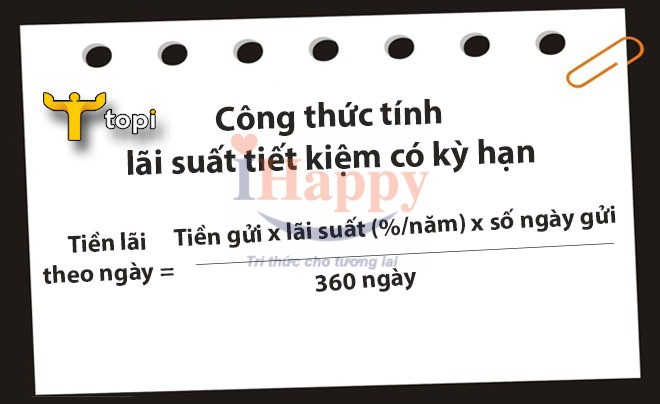 Công thức tính lãi suất tiết kiệm có kỳ hạn