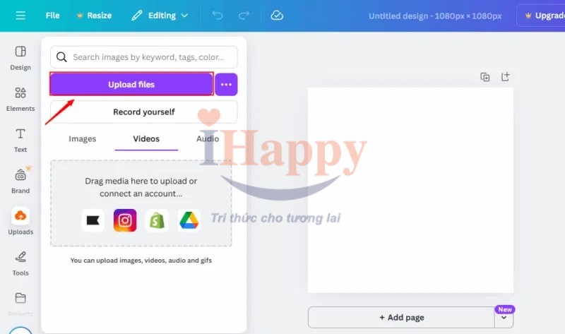 Upload file SVG lên trình chỉnh sửa hình ảnh