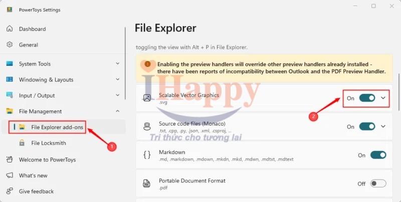 Bật chế độ xem trước SVG
